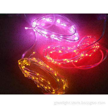 Pink White Orange Silver String LED Lights for Christmas